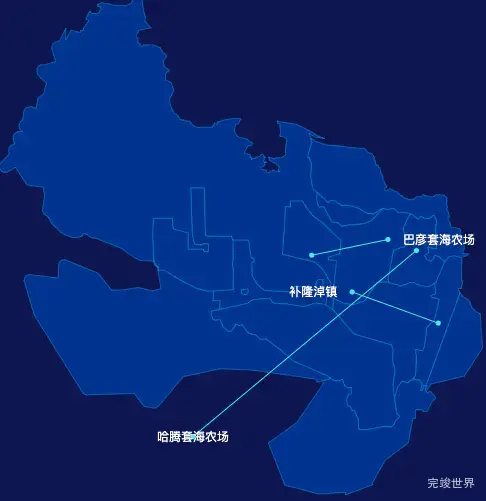 echarts巴彦淖尔市磴口县geoJson地图自定义引导线